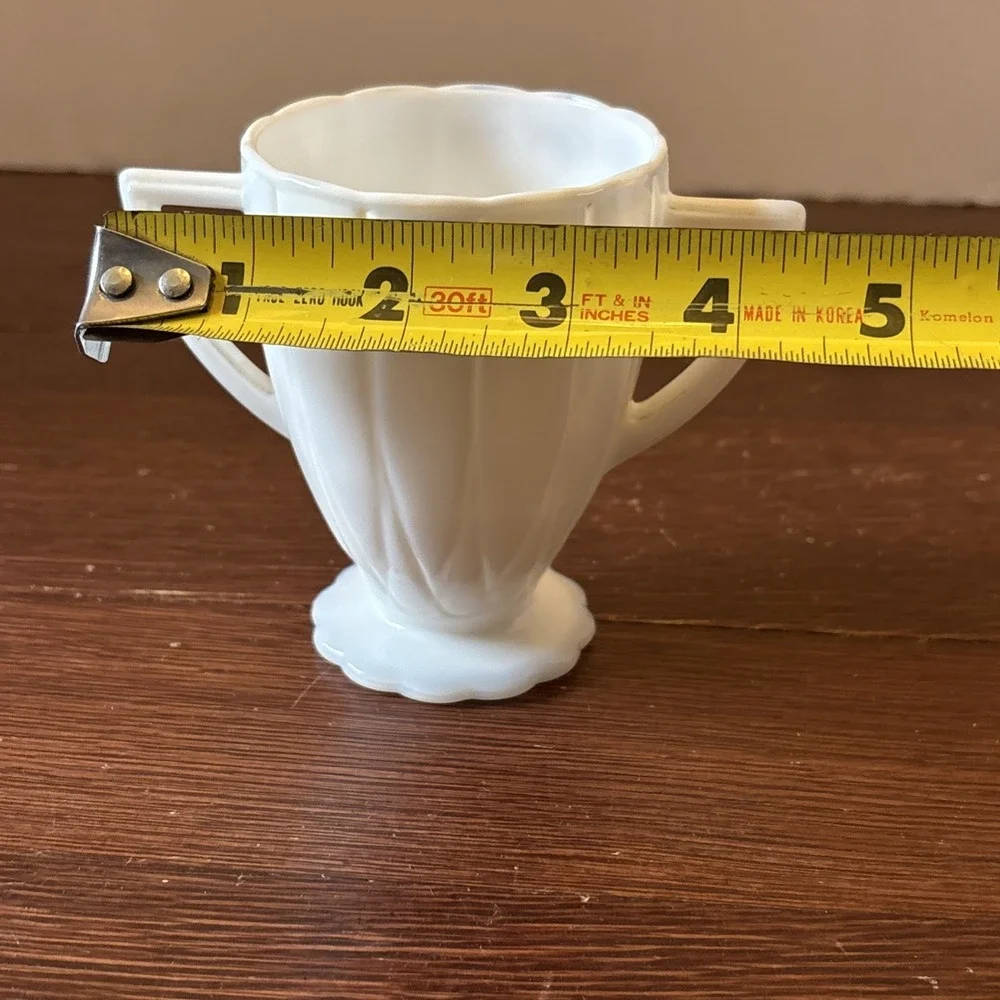 Vintage Sugar Bowl Hazel Atlas Platonite Glass White 1940s 1950s